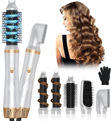 Набір Airstyler Blanco: фен-щітка, плойка для локонів, 1000W, багатофункціональний, для укладки, сушки, об'єму