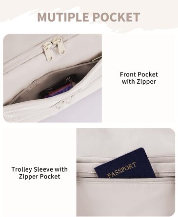 Спортивна сумка Wandf для ручної поклажі в літак (45x36x20 см) з відділенням для взуття та мокрих речей, бежева