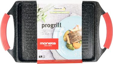 Прямокутна антипригарна решітка для гриля Moneta 45x27 см, чорна, підходить для індукції