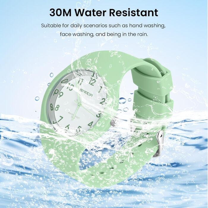 Жіночий годинник: аналоговий кварцовий годинник з силіконовим ремінцем. Спортивний годинник для студентів та дорослих (зелений)