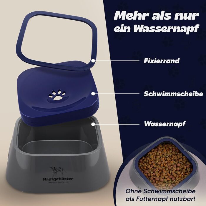 Napfgeflüster® Bella - Миска для води для собак та котів, 1л, не проливається, для подорожей