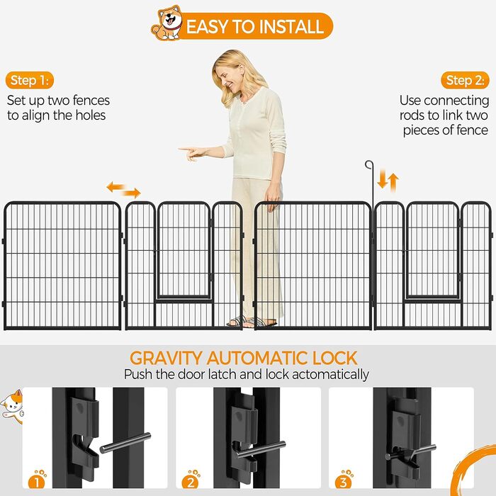 Клітка для собак Yaheetech Welpenlaufstall, 8 секцій, 80x80 см, для дому та саду