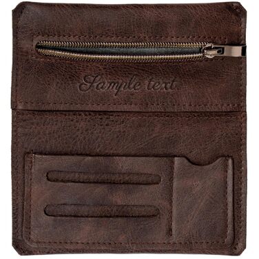 Simaru Personalized Tobacco Pouch with Engraving from Leather for 30g Tobacco Bag, Genuine Leather Roller Pouch including Filter Compartment and Pouch Holder (Dark Gray) (Dark Brown Engraving)