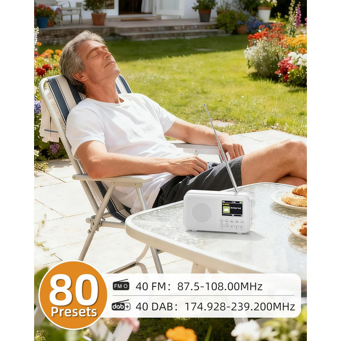 Портативне DAB/FM радіо з Bluetooth, кольоровим дисплеєм 2.4