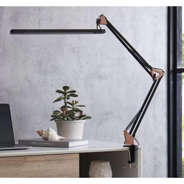 SKYLEO Dimmable Desk Lamp with Clip - Eye Protection LED Desk Light - 3 Modes & 10 Brightness Levels - Black (Rose Gold & Black)