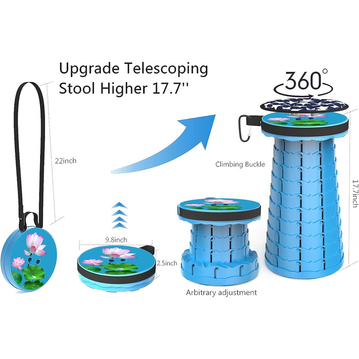 Зручний складаний стільчик Alevmoom з подушкою, для кемпінгу, подорожей та відпочинку на природі (200 кг)