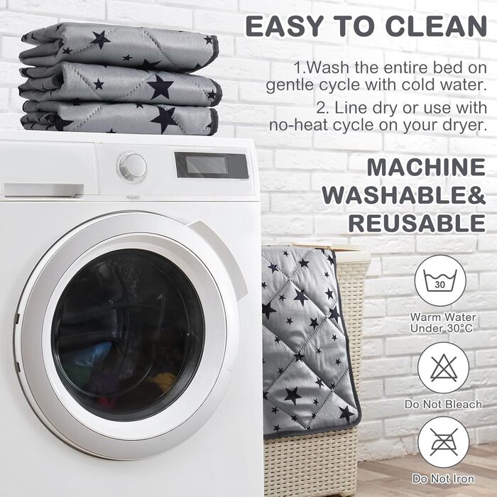 Самогріюча ковдра для котів та собак Namalu зі зірковим малюнком, 45x45 см. М'яка, тепла, неслизька, для дому та вулиці. Можна прати.