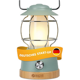 Naturbummler® Camping Lamp [Up to 200h of Brightness & Waterproof] Rechargeable, incl. Power Bank, infinitely dimmable, 5200mAh, outdoor lamp, camping, survival, LED light, battery lamp, lantern, SOS