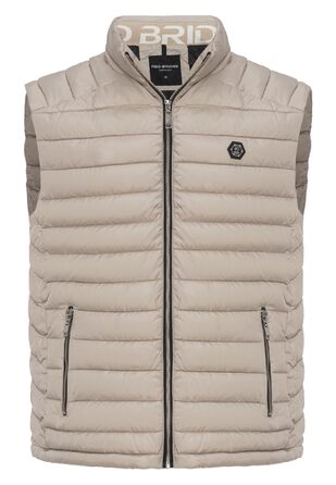 Степова жилетка Redbridge з блискавкою та коміром, темно-синій (S, Бежевий)