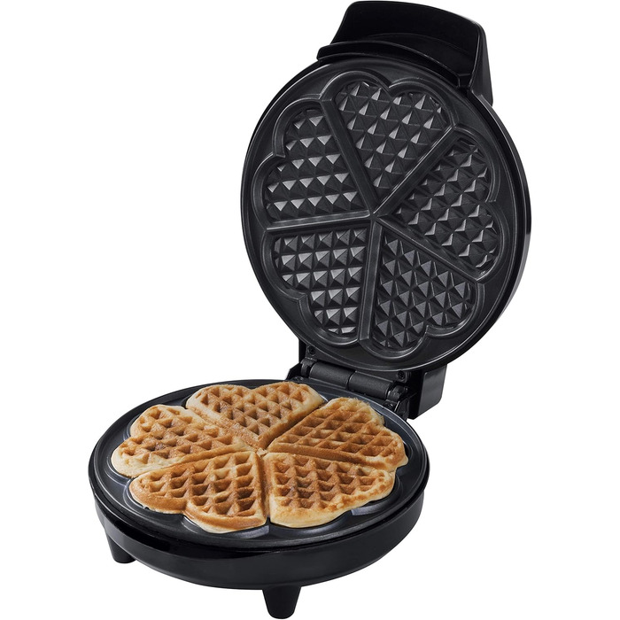 Bestron Heart-Shaped Waffle Maker - Non-Stick 700W Electric Waffle Iron - Single