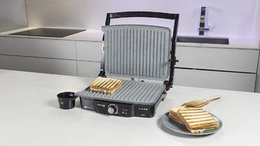 Електрогриль Cecotec Rock´n Grill 2000 з антипригарним покриттям RockStone, 2000 Вт, нержавіюча сталь та пластик
