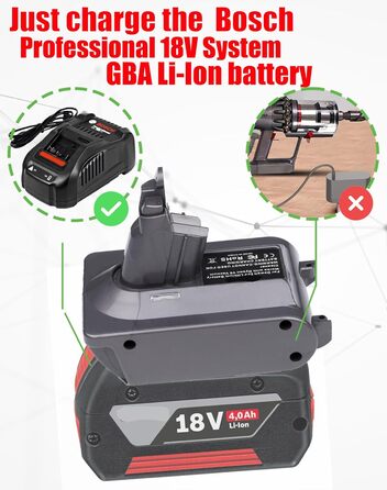 Адаптер для акумулятора Makita 18V до Dyson V7/8: перетворювач акумулятора 2-в-1, сумісний з V7/8 Animal, Absolute, Motorhead Pro, Bosch GBA