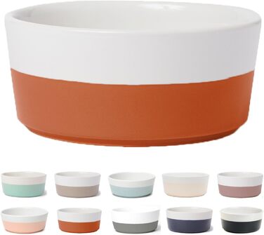 Миска для собак Waggo Dipper Ceramic - для малих та великих порід, керамічна, важка, довговічна, миється в посудомийній машині, сучасний дизайн (Терракота, Середня)