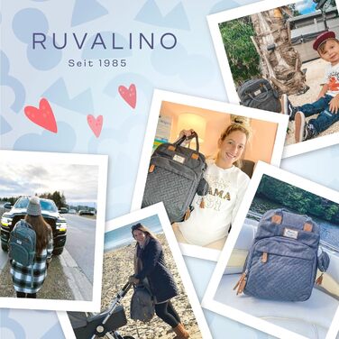 RUVALINO Baby Diaper Backpack Diaper Bag Backpack with Portable Changing Mat, Pacifier Holder, and Stroller Straps, Multifunctional Baby Bag for Mom and Dad, Dark Grey