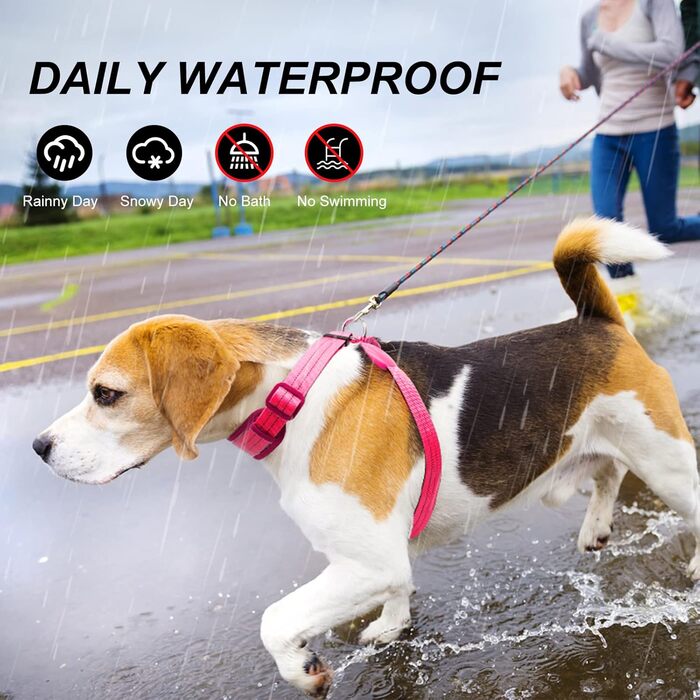 Світловідбиваючий нашийник для собак з LED підсвічуванням, перезаряджається, м'який, регульований, світловідбиваючий (зелений, рожевий)