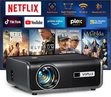 Портативний проєктор Mini Beamer VOPLLS 16000L Full HD 1080P: кінотеатр для дому та мобільних пристроїв (E-28000L)