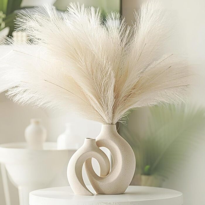 Керамічна ваза SUKIYPO, 2 шт. у наборі, бежева, сучасний дизайн, для дому, офісу, декору інтер'єру