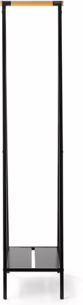 Brabantia - Linn Clothes Rail, Compact - Freestanding Clothes Rack - For Clothes - Hanging, Airing & Drying Clothes - Sturdy Steel Frame & Bamboo Rail - 47.6 cm x 34 cm x 170 cm - Matte Black