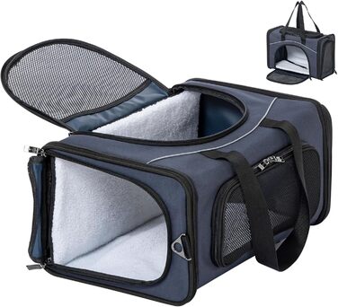Транспортна переноска для котів та собак Petfit | Переноска для подорожей літаком | Безпечний транспорт в авто, поїзді та літаку (Medium, balu)