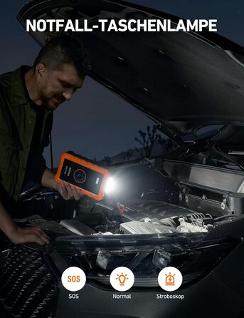 Powerbank AstroAI S8 Air з компресором 150PSI: 5-в-1 пристрій для підкачки шин, 6L бензин/3L дизель, повітряний насос, дисплей 2.4', 3 режими підсвічування