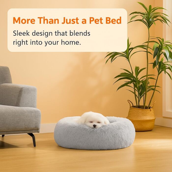 Кругле ліжко для собак та котів Flamingo, м'яке, з подушкою, діаметр 55 см, рожеве, 55x55x12 см