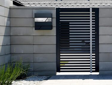 Поштовий ящик з газетницею з нержавіючої сталі, настінний, з замком та відділенням для преси - лазерне гравіювання (Модель 3)