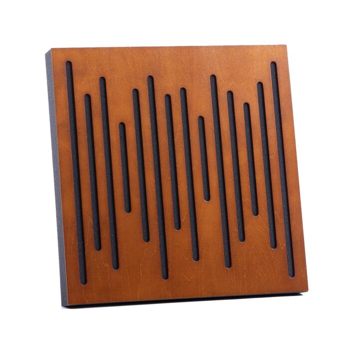 Акустична панель Bluetone Acoustic WaveFuser з натурального дерева (Тик), 50x50 см — звукопоглинаючі дерев'яні панелі для студії та дому
