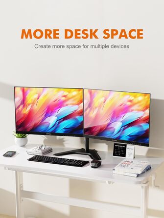 Тримач для монітора GRIFEMA для 2 моніторів, 13-27 дюймів, регульований, гнучкий, VESA 75/100mm, GB2001A-2 (U-основа)