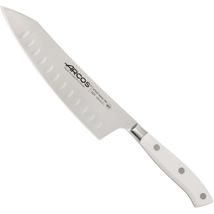 Ніж Arcos Serie Riviera Santoku 180 мм - професійний японський ніж з нержавіючої сталі з ручкою з POM