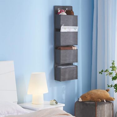 Органайзер для дверей Youdenova з 4 кишенями та 2 гачками, підвісний органайзер для ванної, спальні, дитячої кімнати (сірий)