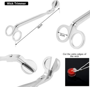 Kinsinder 4-Piece Candle Accessory Set, Candle Care Tools, Wick Trimmer, Candle Snuffer, and Wick Dipper, Tray, Gift Box for Candle Lovers
