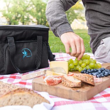 Ізольована сумка-холодильник 20/30L (складніша) для пікніка, роботи, покупок - чорна сумка-холодильник з PEVA матеріалом, 10-12 годин охолодження, з відкривачем для пляшок