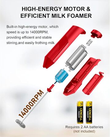 Ручний пінозмішувач COKUNST для матча, кави, гарячого шоколаду та лате - чорний (без підставки)