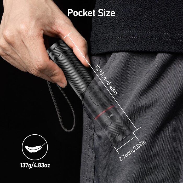 Ліхтар LED/UV перезарядна 2-в-1, Laitver 2000L, 395nm, чорний ліхтар, 6 режимів, збільшення, вологостійкий, для освітлення та виявлення сечі тварин