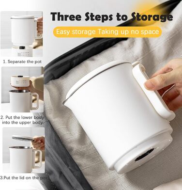 Електричний чайник 0.9л з нержавіючої сталі 304, 1360W, швидке кип'ятіння за 4-6 хв, класичний компактний дизайн, кнопка 1 натискання, автоматичне вимкнення та захист від перегріву, для дому, офісу та приготування кави (кремовий)