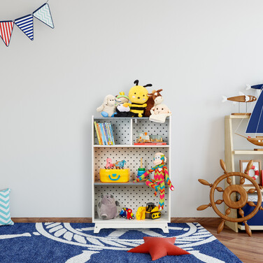 Relaxdays Children's Shelving Unit with 4 Open Compartments