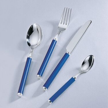 Villeroy & Boch Play Blue Ocean Tableware Set, for up to 6 people, 24-piece, Stainless Steel, Blue Plastic Handle