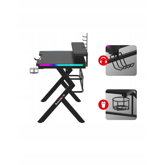 Ігровий стіл Huzaro Hero 5.0 RGB з LED-підсвіткою для геймерів