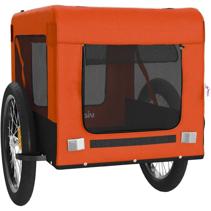 Причіп для велосипеда VidaXL для собак, 68.5 x 135 x 73.5 см, помаранчевий