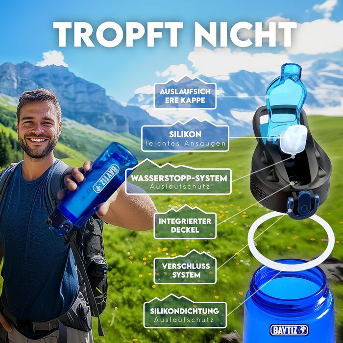 Water Bottle + Straw Filter + Carabiner - Water Filter Outdoor with Activated Carbon - Sports Survival Camping Hiking Survival Water Bottle Straw Water Purifier Life Filter System Straw