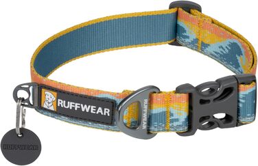 Нашийник для собак RUFFWEAR Crag, середній, 36-51 см, з алюмінієвим кільцем V, регульований, м'який, преміум-якість, для собак з можливістю підключення повідка