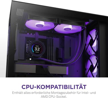 NZXT Kraken Elite RGB 2023 – 240мм рідинний кулер для ЦП з LCD-дисплеєм, білий, сумісний з Intel® та AMD®