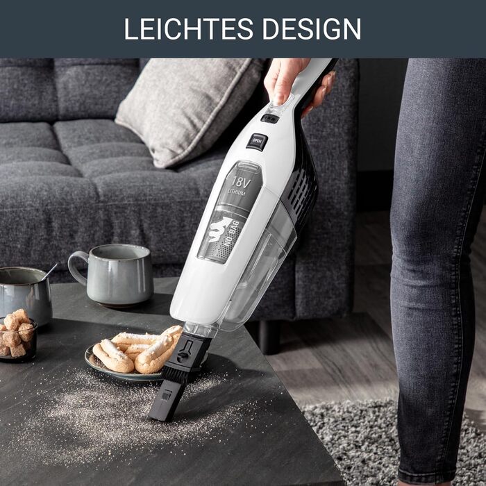 Rowenta RH6737 Dual Force 2-in-1 Cordless Stick Vacuum | Integrated Handheld Vacuum | Foldable Handle | Very Lightweight – Only 2.5 kg | LED Lighting | White