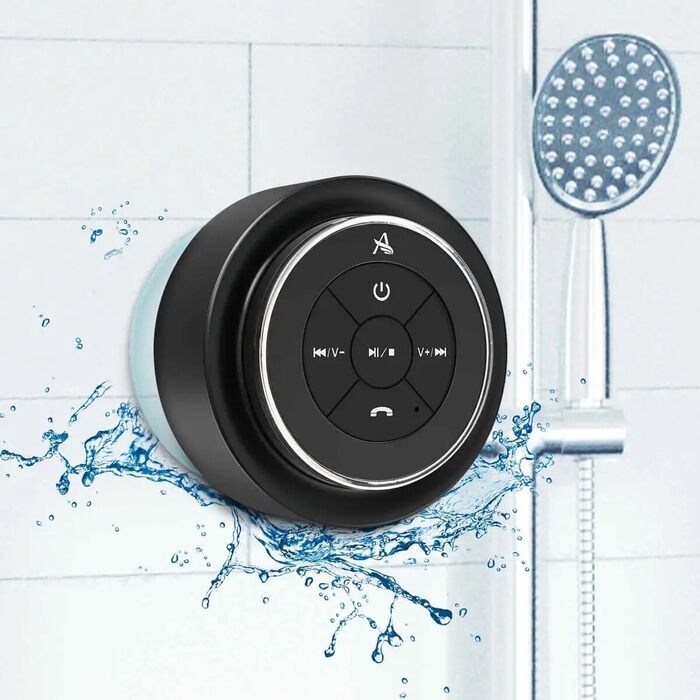 Водонепроникна Bluetooth колонка для душу Xleader з присоскою, портативна музична колонка для ванної, подарунок для дівчат, хлопців, чоловіків і жінок, срібляста