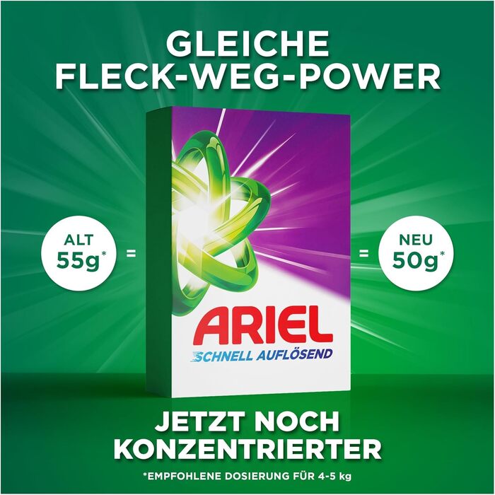 Пральний порошок Ariel Color+ для кольорових речей, швидкого розчинення, 100 прань, 3.6 кг