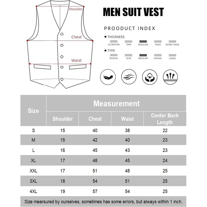 Костюм чоловічий COOFANDY ZTJ006642, двубортний, U-подібний виріз, розмір L, бежевий