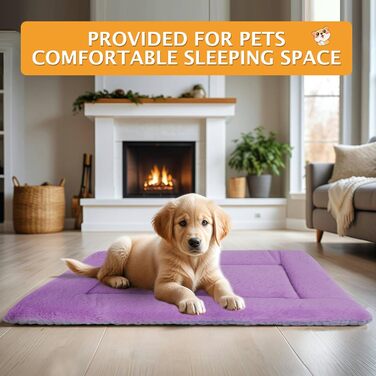 М'яке та тепле ліжко для собак. Квіткове ліжко-кімната для домашніх тварин, з можливістю прання. Зручне, двостороннє, фіолетове, 106x71 см, PS085