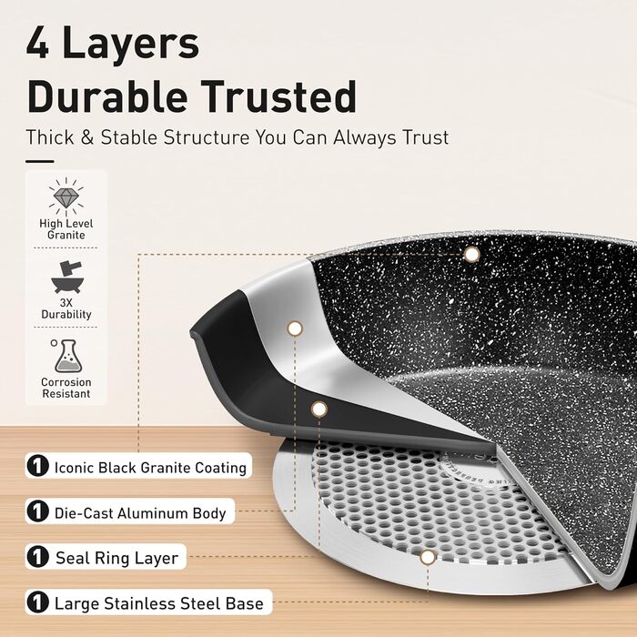 Набір каструль та сковорідок DishDelight 30 предметів з антипригарним покриттям, гранітне покриття, з кришками, зелений (чорний)