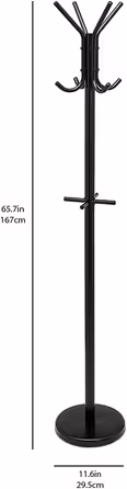 Amazon Basics Coat and Clothes Rack, 29.5 x 29.5 x 167 cm (L x W x H), Black