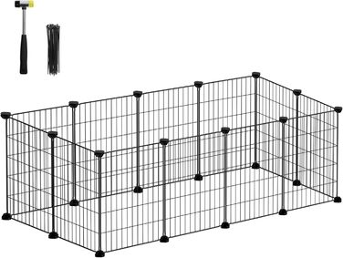 Клітка для дрібних тварин SONGMICS LPI01H, металева сітка, 123 x 63 x 41 см, чорна